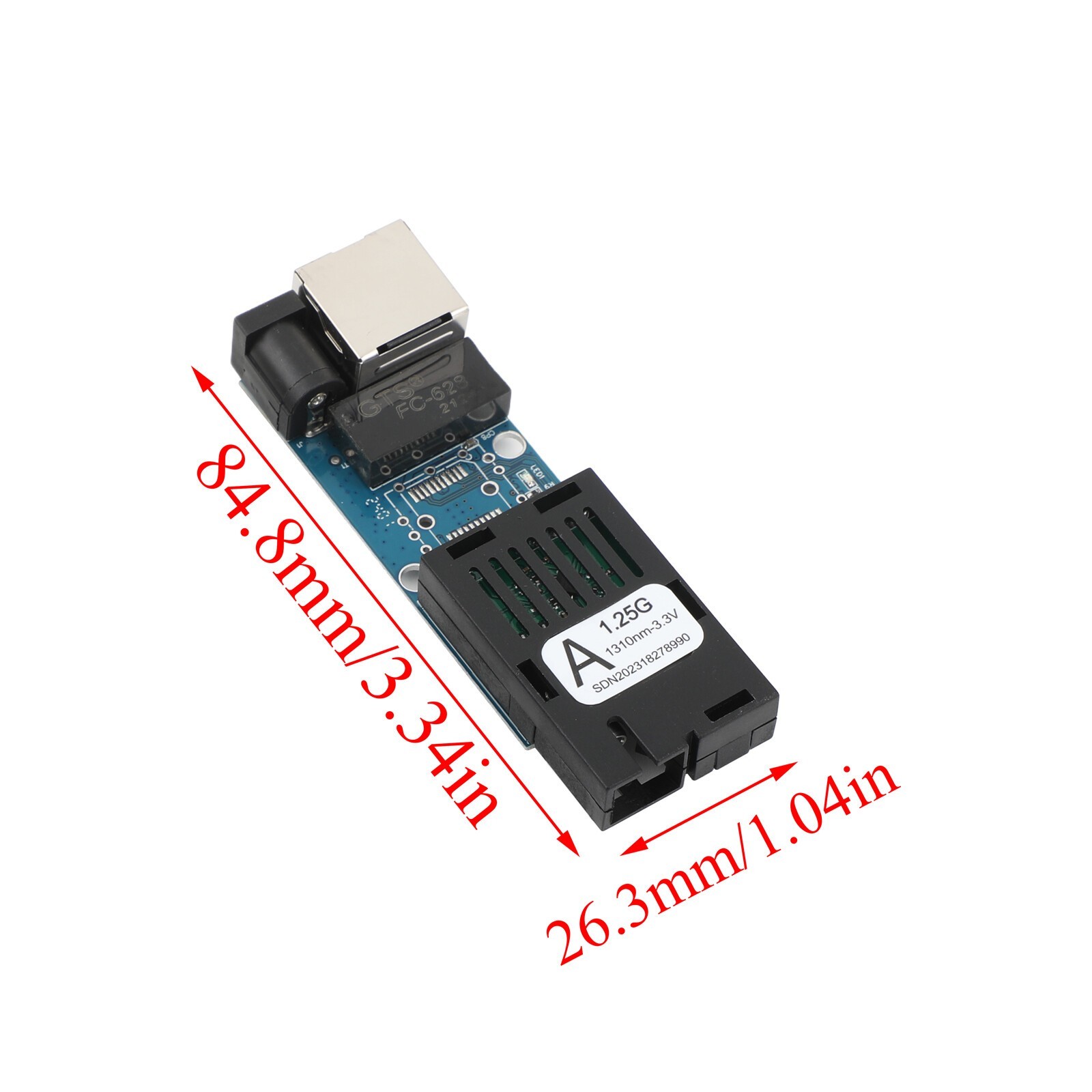 A Pair Gigabit Ethernet Media Converter Fiber Optic SC Port Singlemode 3Km 1.25G