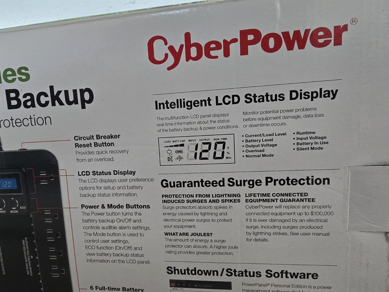 EC850LCD Ecologic UPS Battery Backup and Surge Protector, 850VA/510W, 12 Outl…