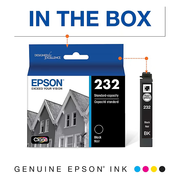 Genuine Epson 232XL / 232 Black Ink Cartridges XP-4200 XP-4205 WF-2930 WF-2950