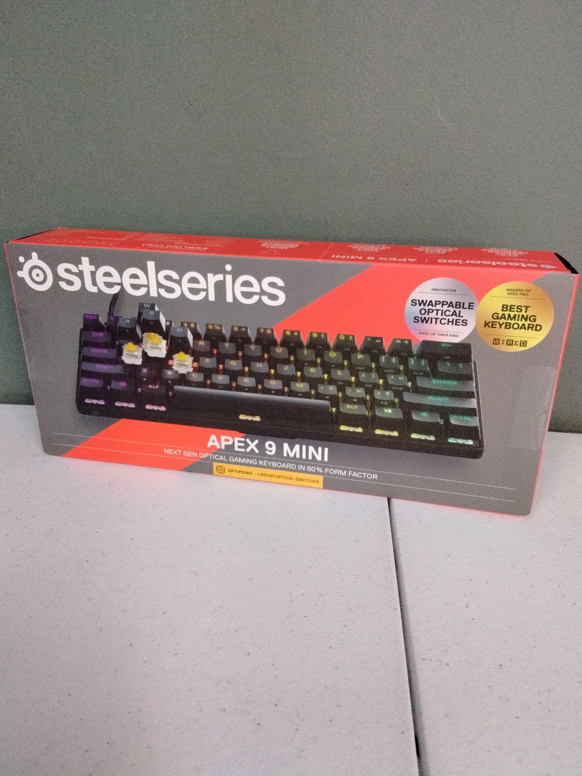 SteelSeries Apex 9 Mini HotSwap Optical Mini Keyboard 60% Compact New & Sealed!