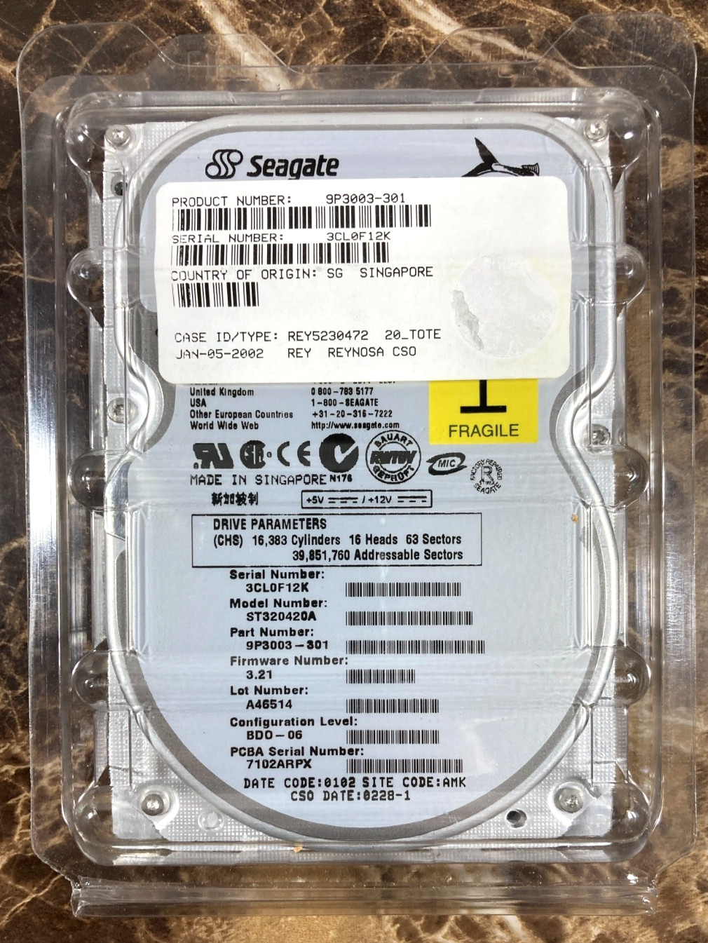 Seagate Sun Barracuda Ultra ATA II 20.4 GB Internal Hard Drive ST320420A 2002