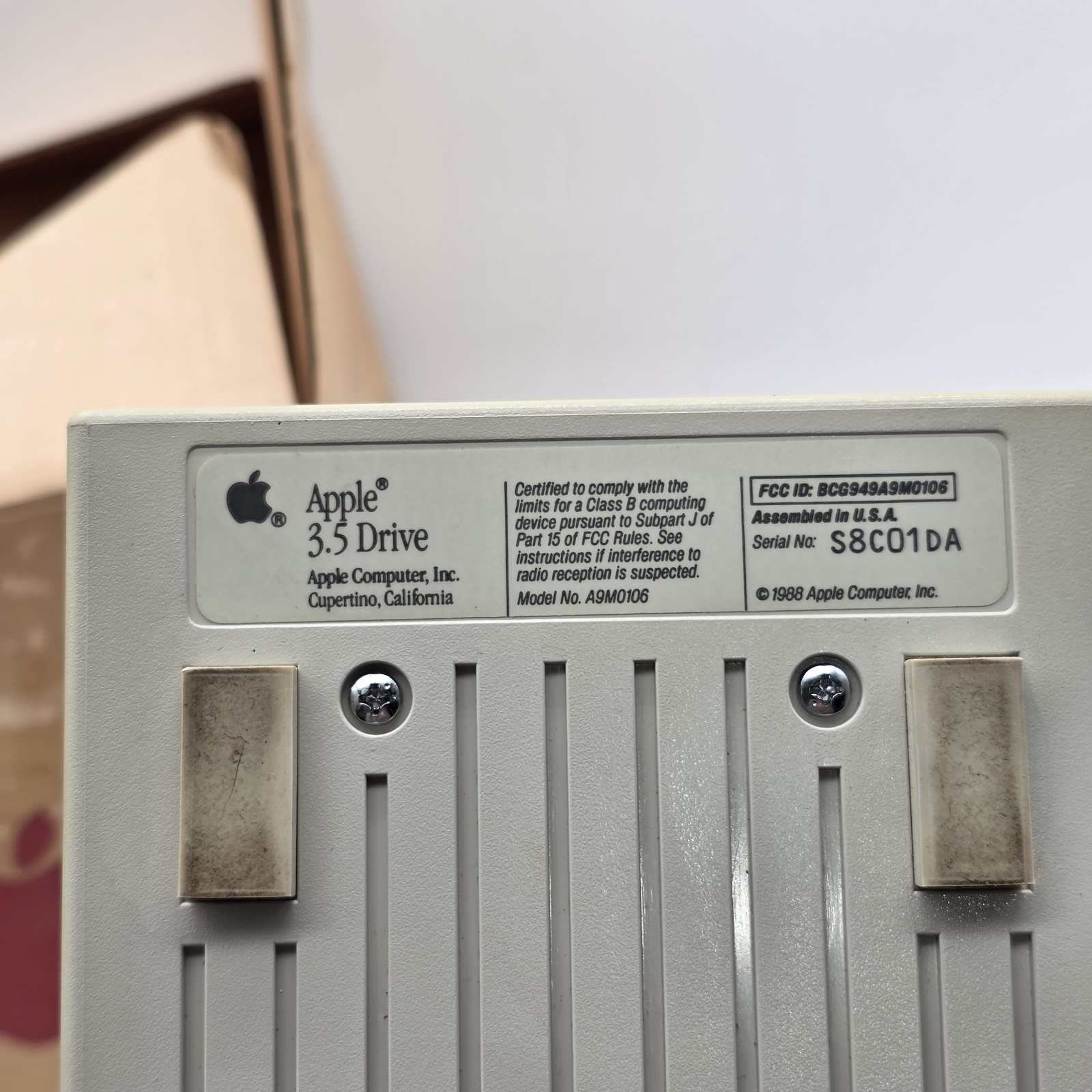 Apple 3.5 Drive External 3½” Floppy Drive A9M0106 DB-19 Beige for Mac Parts