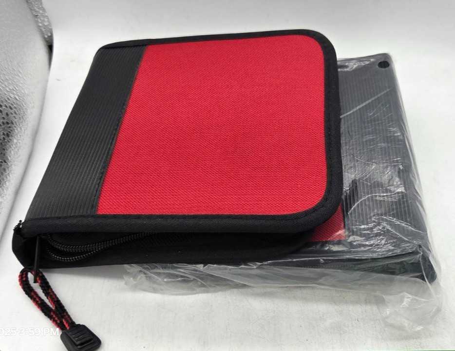 LOT OF 2, RED CD Case 24 Capacity DVD Organizer Travel Disc Storage Holder China