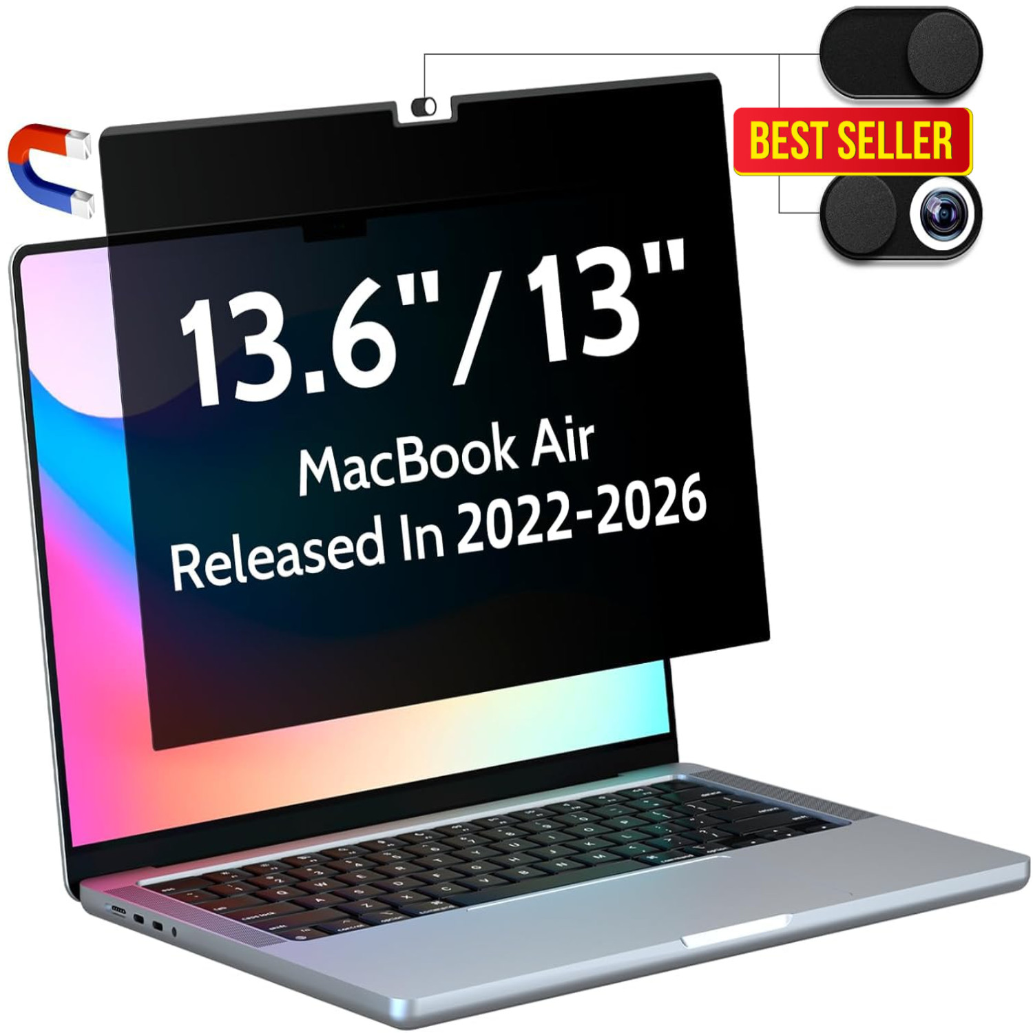 Magnetic Privacy Screen for MacBook Air 13.6 2022-2026 M2