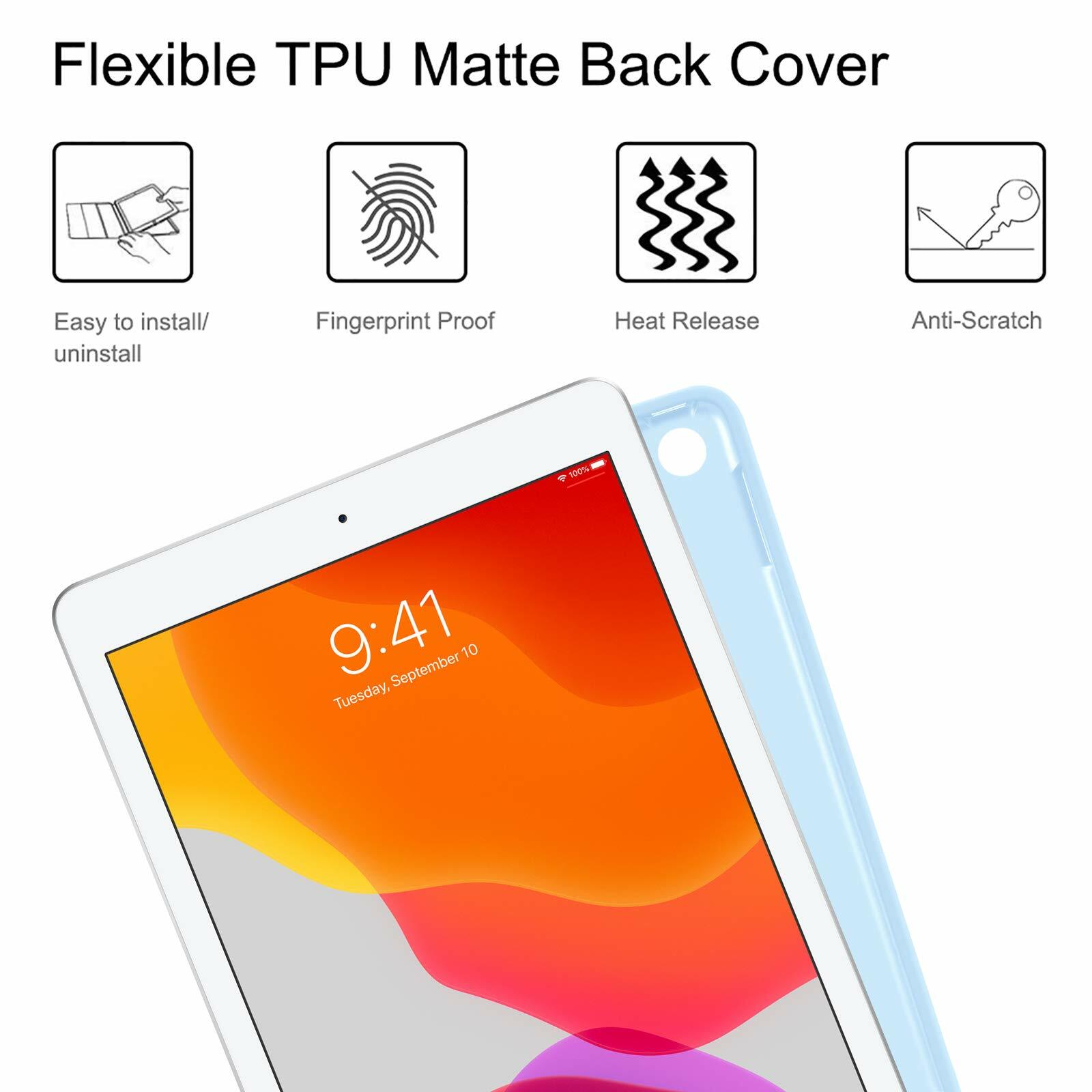 Bluetooth Keyboard Case for iPad 9th Gen (2021) 10.2 inch Folio Stand Back Cover