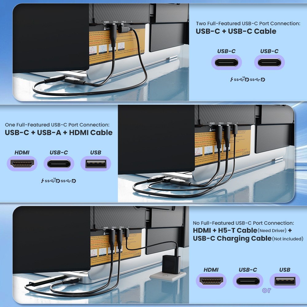 90% NEW Hyangin S8 Pro Triple Monitor Portable Laptop Screen Extender Ultra Slim