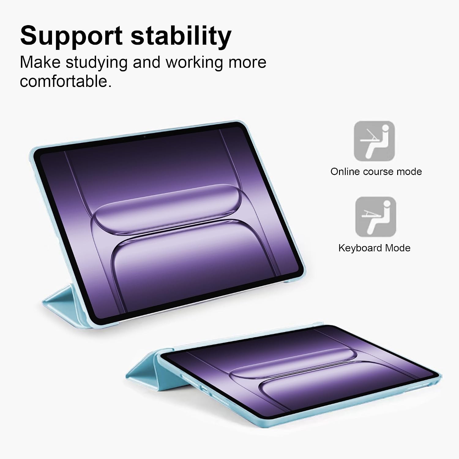 Lightweight Protective Case with Stand for OnePlus Pad 3 13.2 Inch 2025, Ice Blu