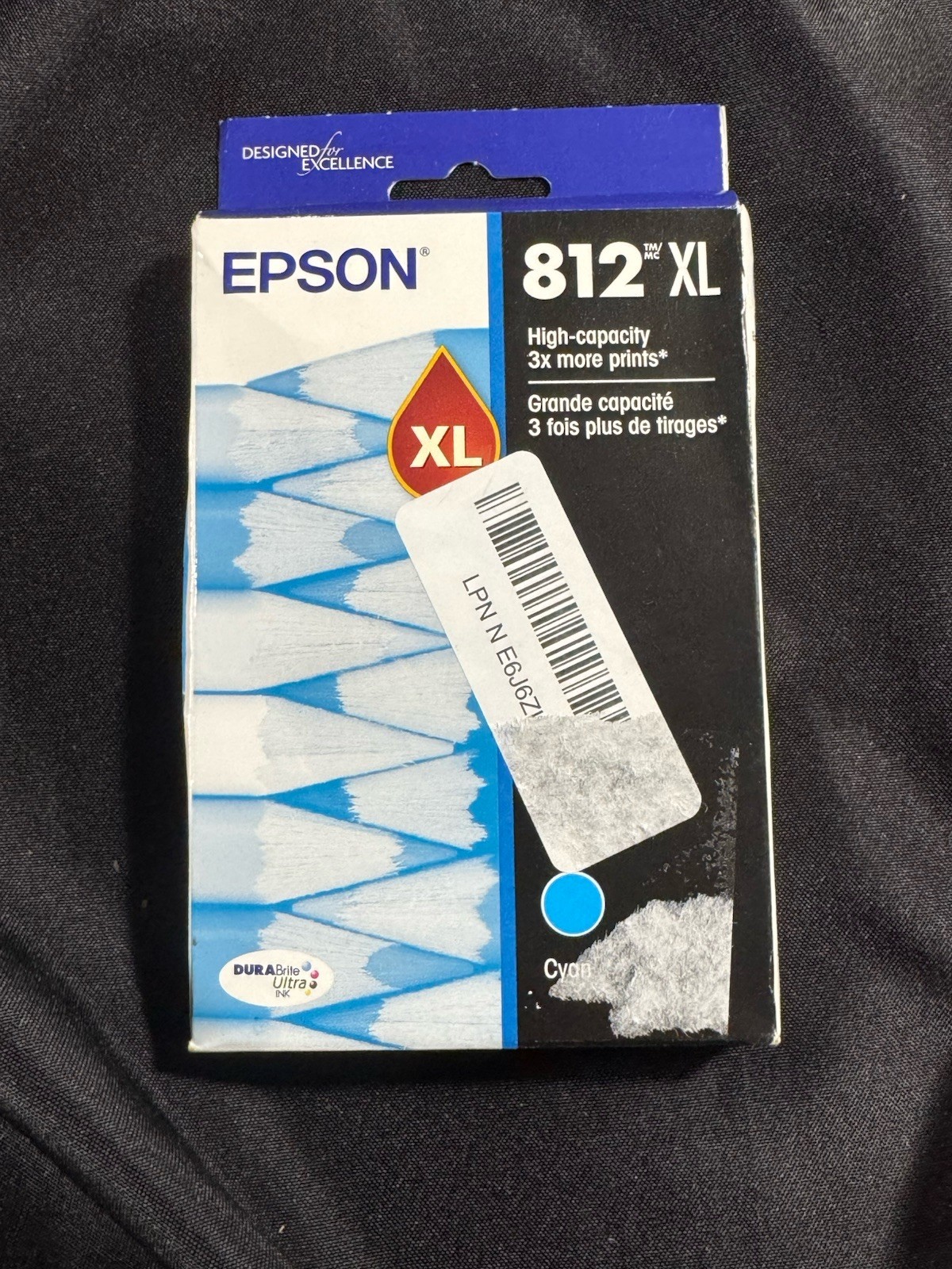 Genuine Epson 812XL Cyan Ink Cartridge New Exp: 07/2028 Sealed.