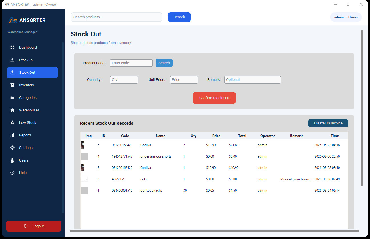 Easy to Use Warehouse Inventory Management Software for Windows – Stock In/Out