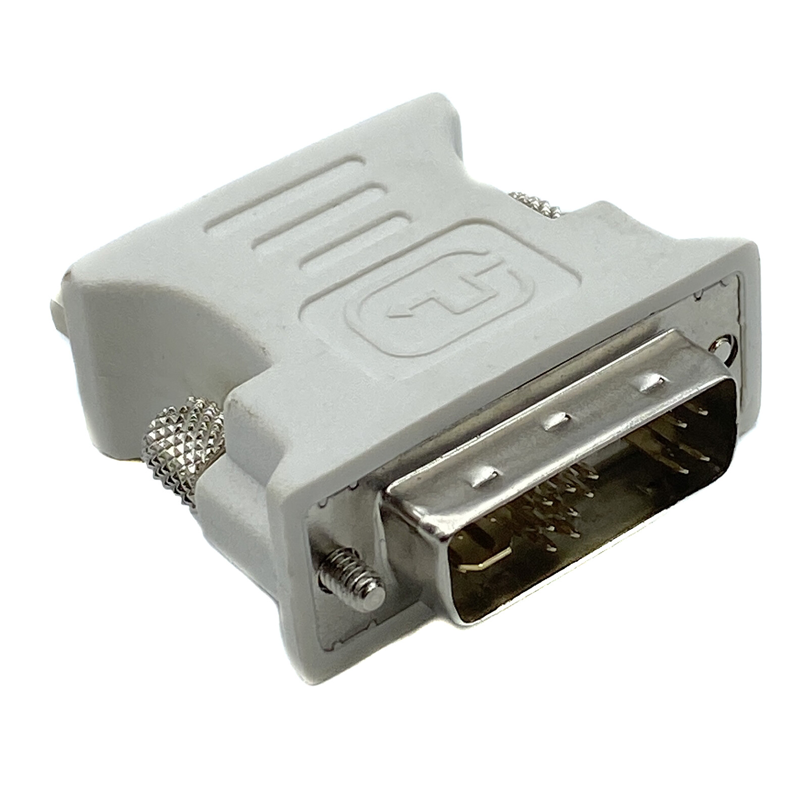 White DVI-A 12+5 Pin Male to VGA 15 Pin Female Adapter Converter