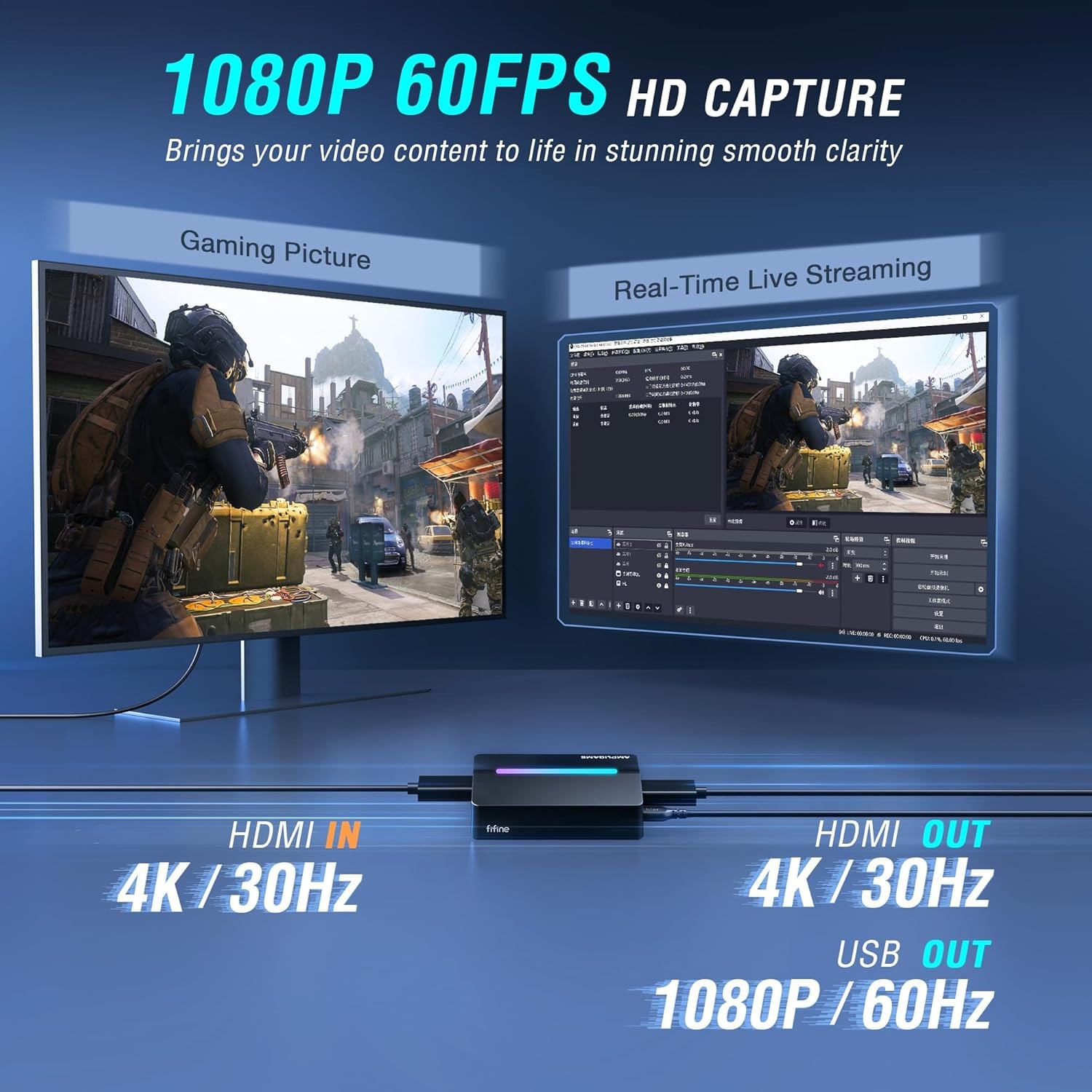 Fifine AmpliGame Video Capture Card v3