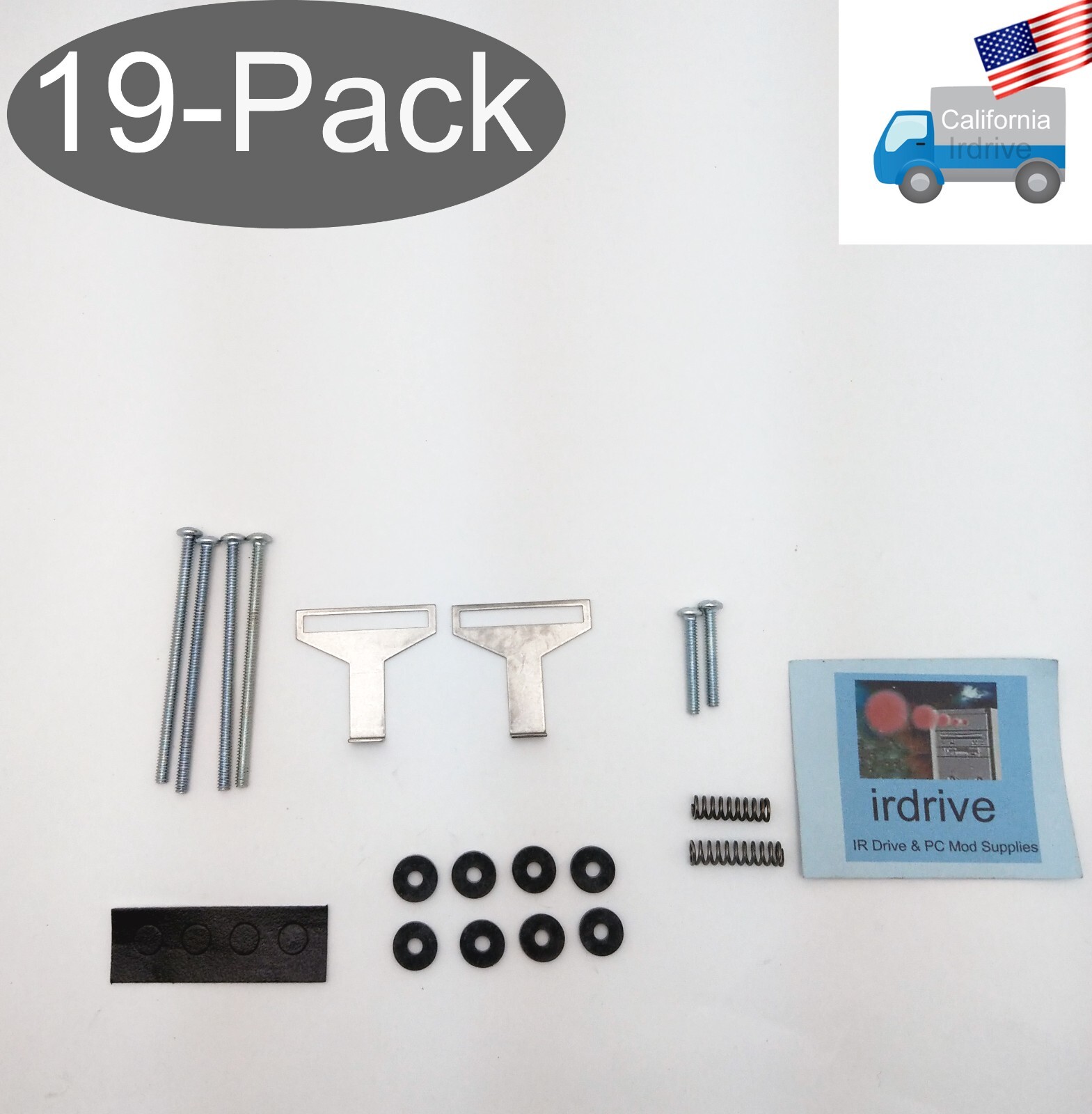 19-Pack: Assorted Sizes Industrial Hardware Mounting Installation Screws Kit