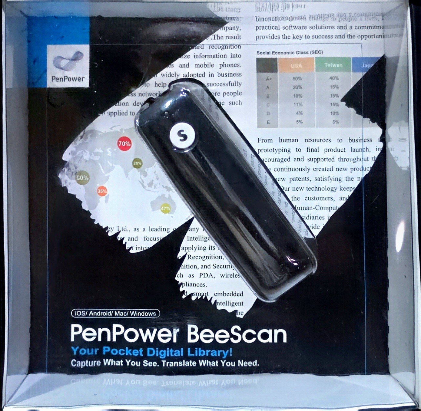 PenPower BeeScan Handheld color Scanner 400 DPI Bluetooth IOS/ANDROID/MAC/PC