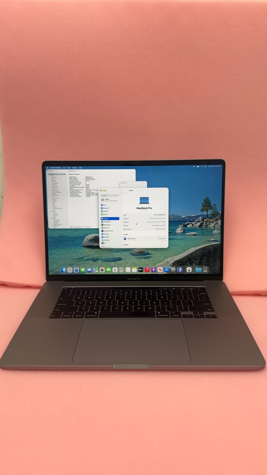 Apple MacBook Pro A2141 2019 16″ 2.6GHz I7. 64GB RAM 512GB AMD Radeon Pro 5500M
