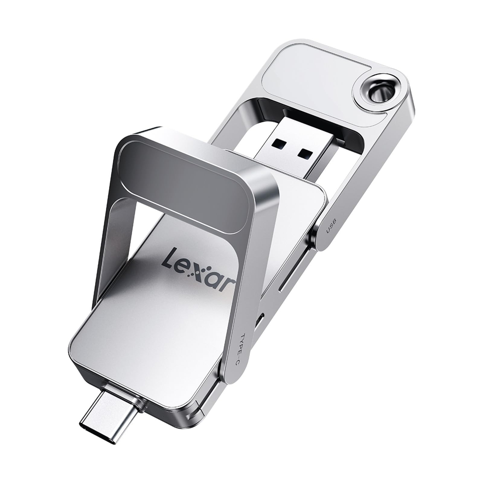 Lexar D70E 512GB Dual Drive External SSD, Up to 2000MB/s Read 512GB, Silver