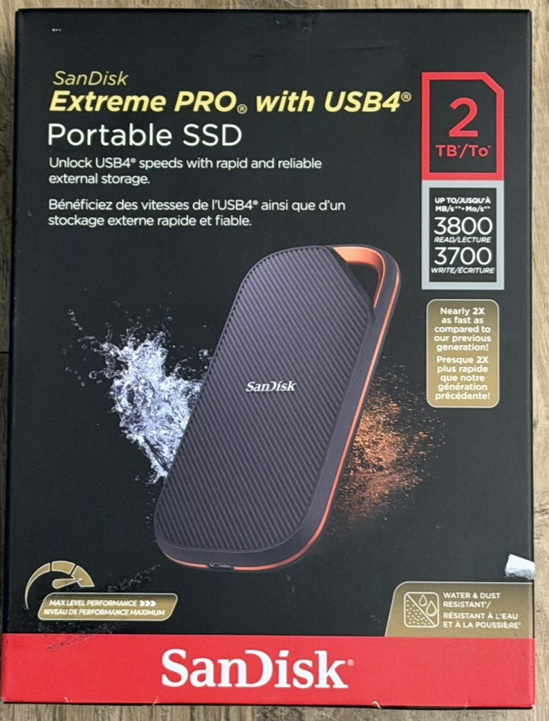 SanDisk E82 Extreme Pro Portable SSD USB4 2TB Type-C SDSSDE82-2T00-G25 NEW