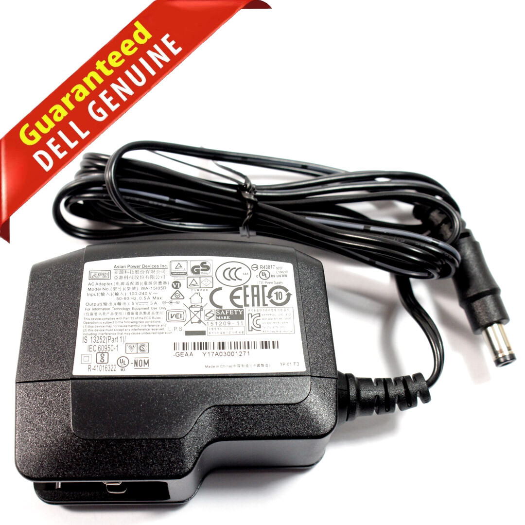 New Dell OEM Wyse 3040 APD WA-15105R 5V 3A 15W AC Power Adapter KC0Y2 08KV5W