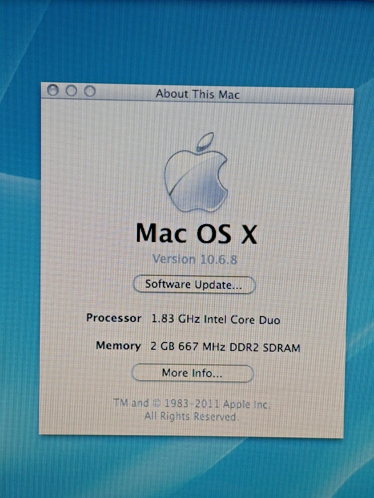 Vtg APPLE 13″ MACBOOK 160GB OS-X Laptop computer A1181 2G RAM 1.83MHz Core Duo