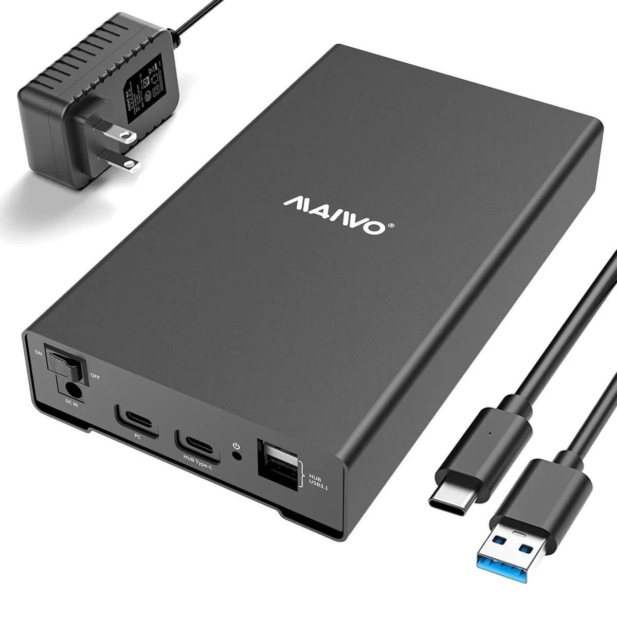MAIWO External Hard Drive Enclosure for 2.5 3.5 inch SATA SSD HDD, USB C 3.1…