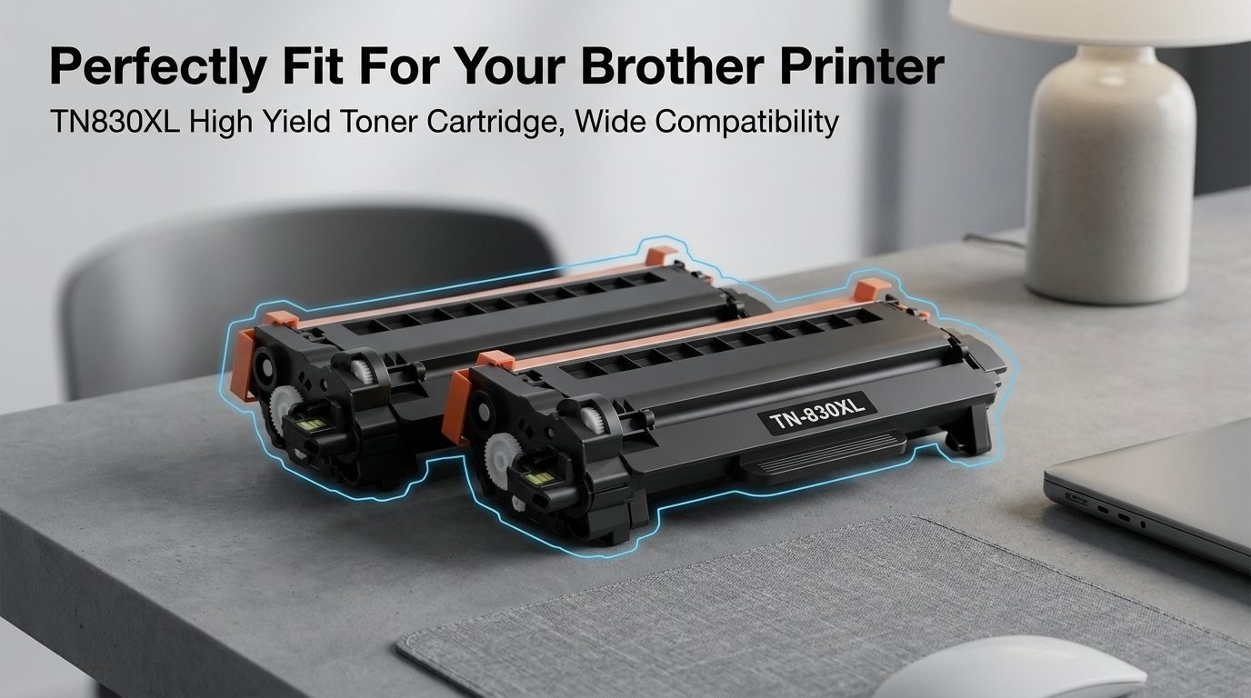2PK Compatible TN830 Toner for Brother DCP-L2640DW HL-L2405W MFC-L2820DW