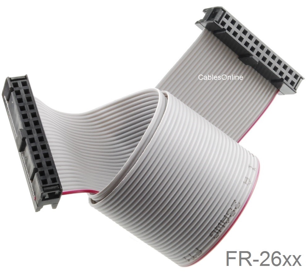 26-Pin (2×13) Female to Female 2.54mm-Pitch 26-wire IDC Flat Ribbon Cable