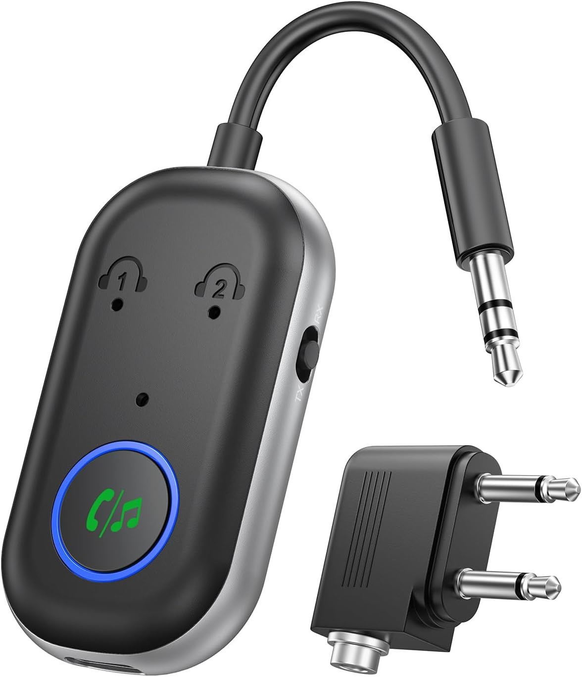 Bluetooth Transmitter Receiver, 3.5MM to Bluetooth 5.3 Transmitter, 2-in-1 Airpl