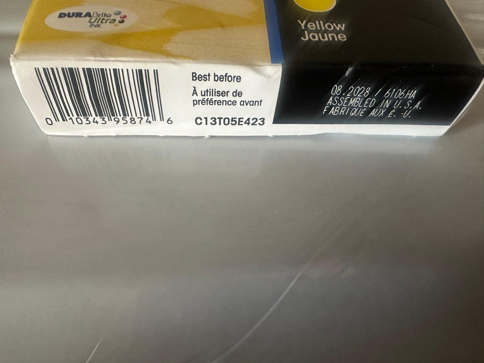 Epson 812XL Yellow Ink Cartridge New Sealed Exp: 08/2028