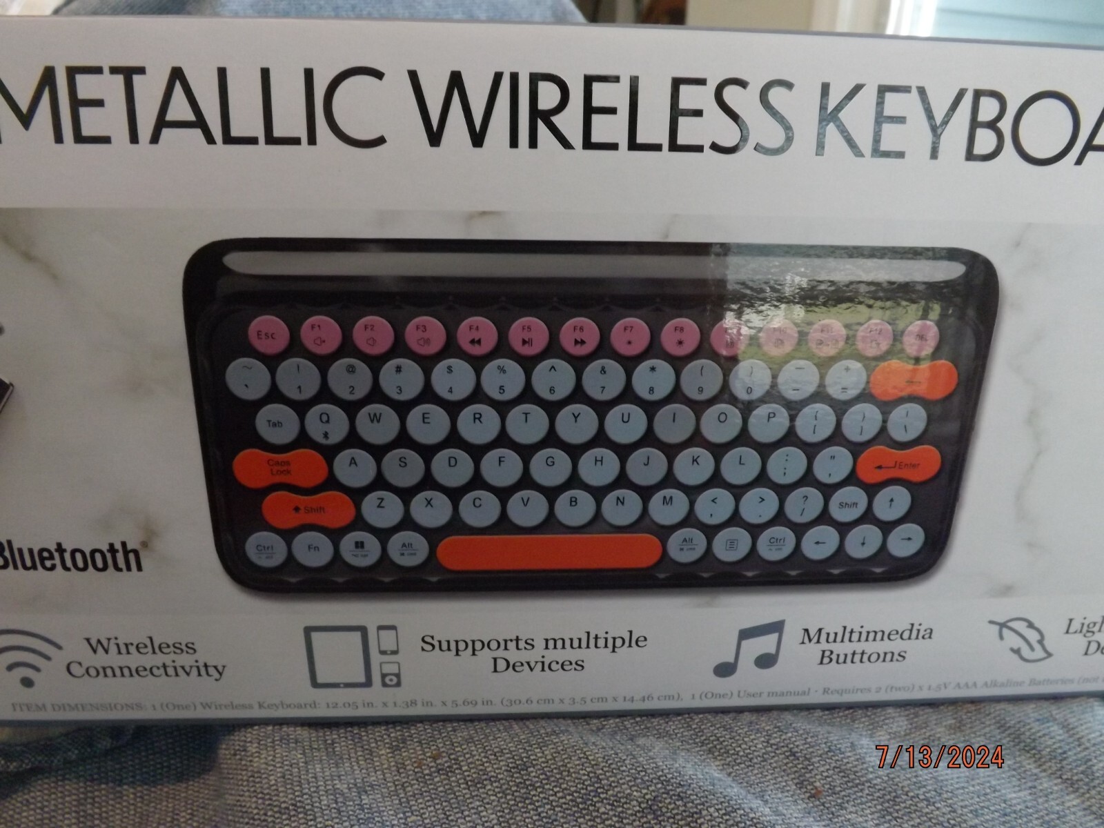 Black Metallic Wireless Bluetooth Keyboard–NIB