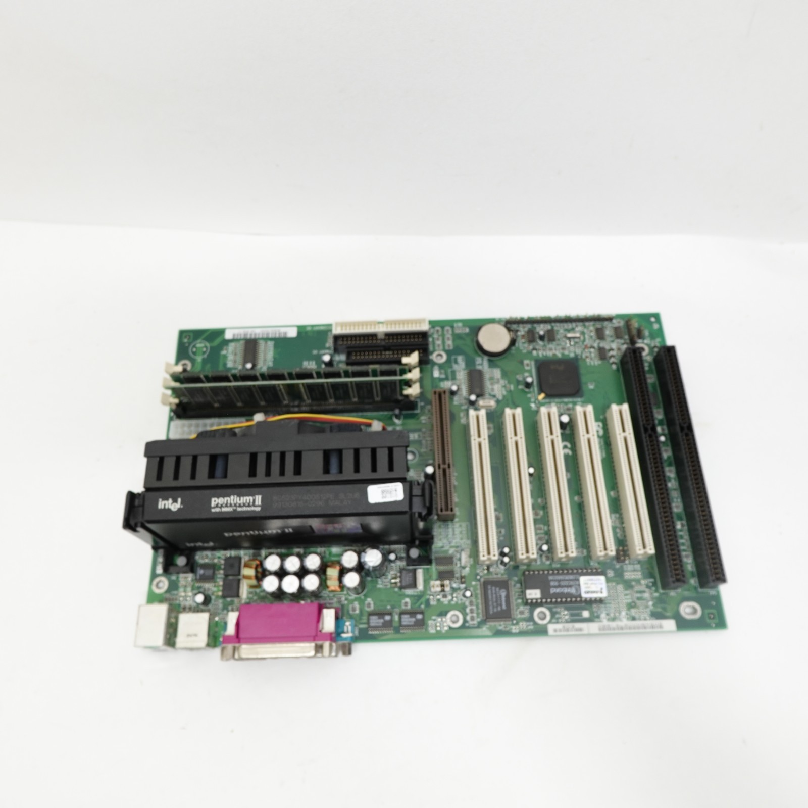 Vintage Intel Pentium II 400MHz Motherboard RAM CPU Combo Slot 1 ATX