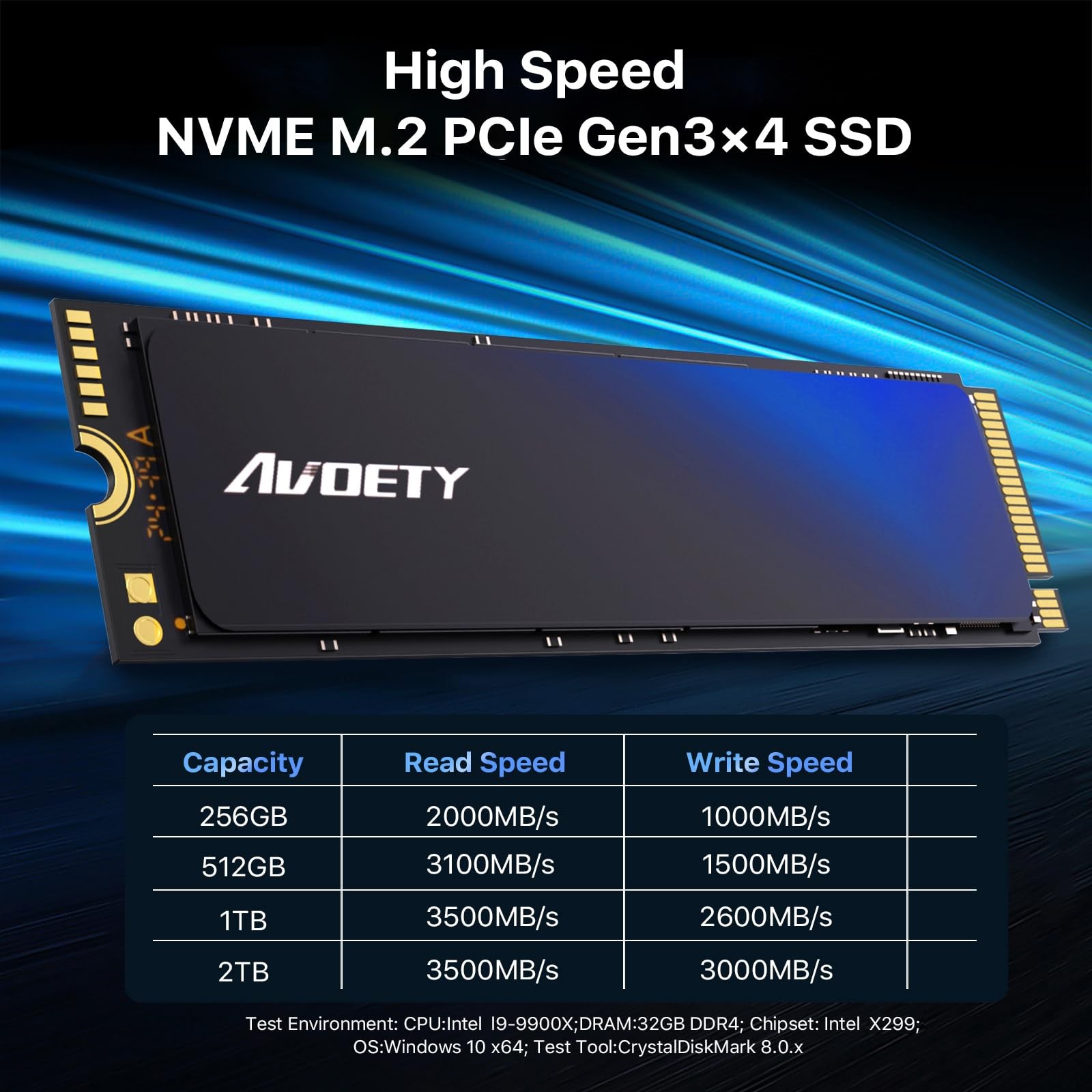 M.2 NVMe PCIe Gen3x4 SSD 1TB, Read Speed up to 3500MB/s, SLC Cache TLC 3D NAN…
