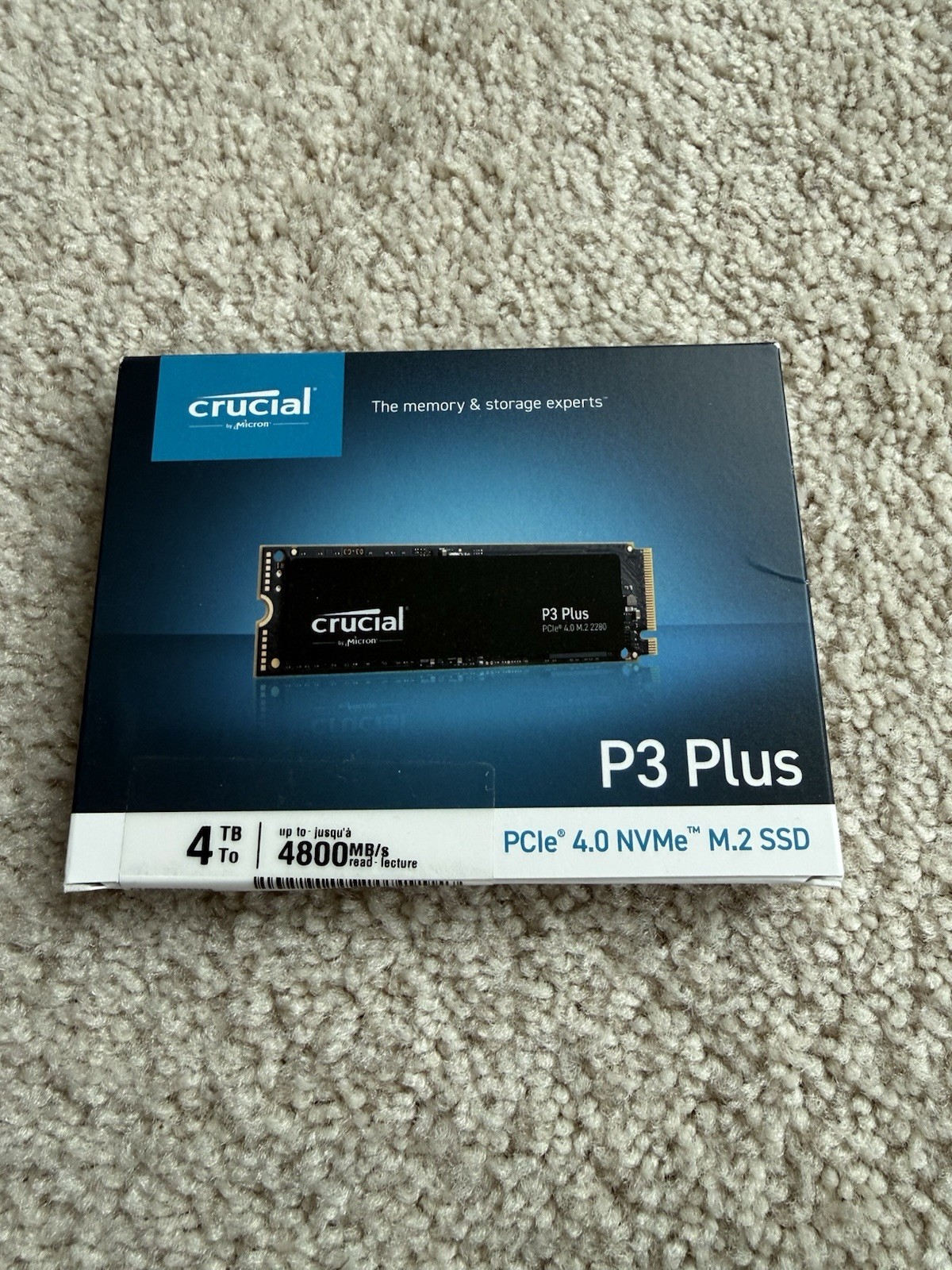 Crucial P3 Plus 4TB PCle 4.0 NVMe M.2 SSD, NIB, Factory Sealed