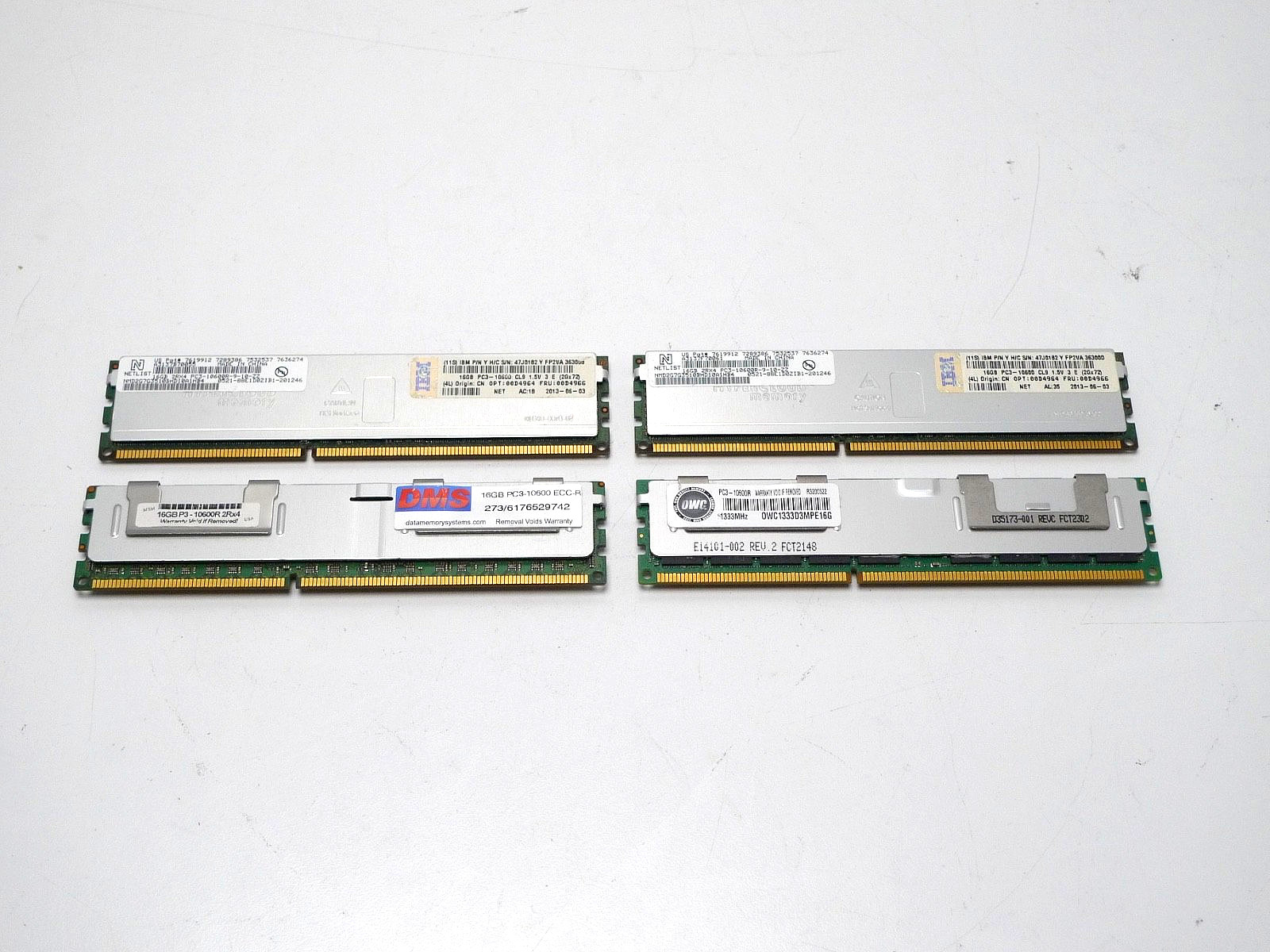 Mixed Lot 64GB (4x16GB) DDR3 ECCR Desktop RAM | Tested, Works