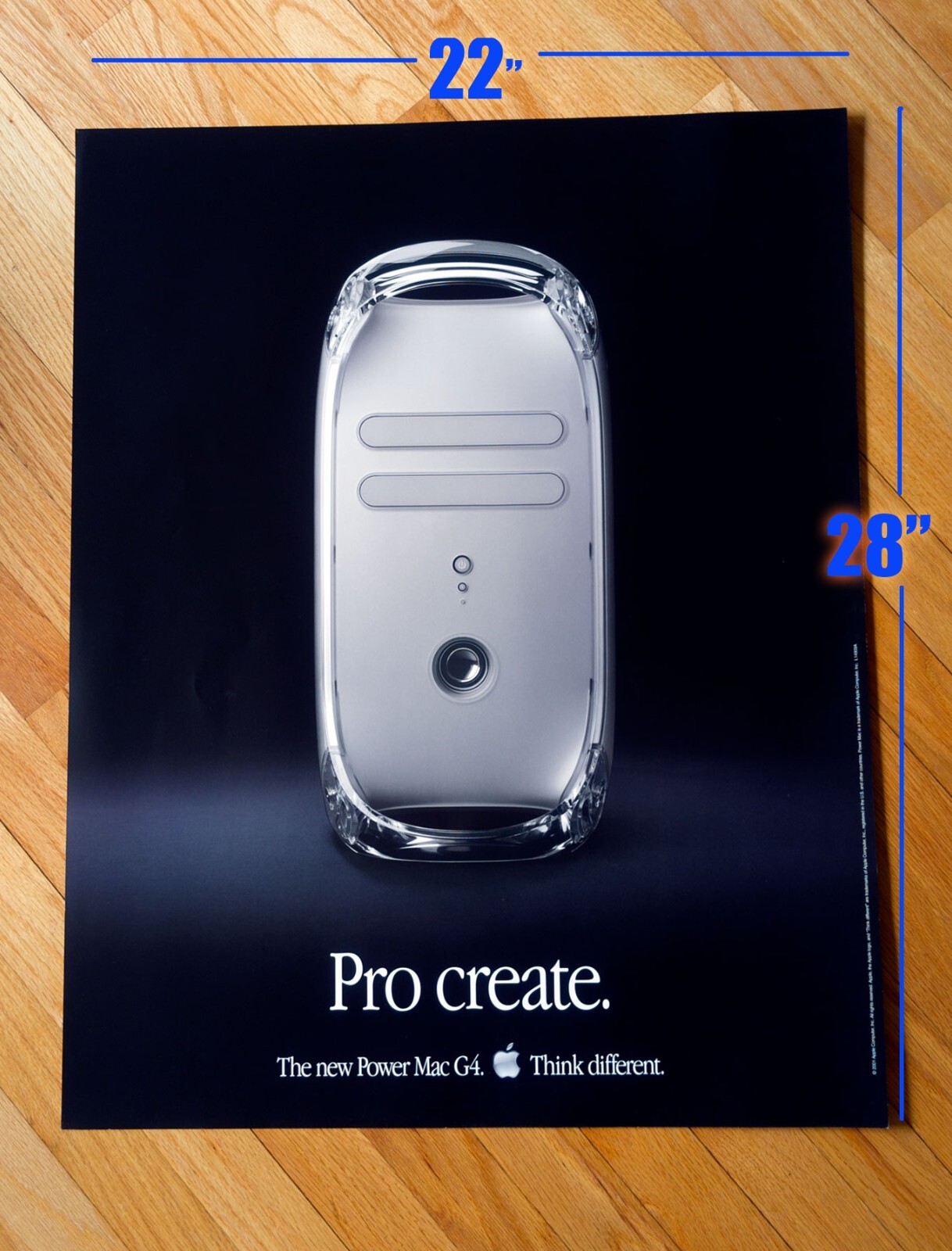 Apple Poster Power Mac G4 Pro Create Promo Think Different 22×28” L14430A