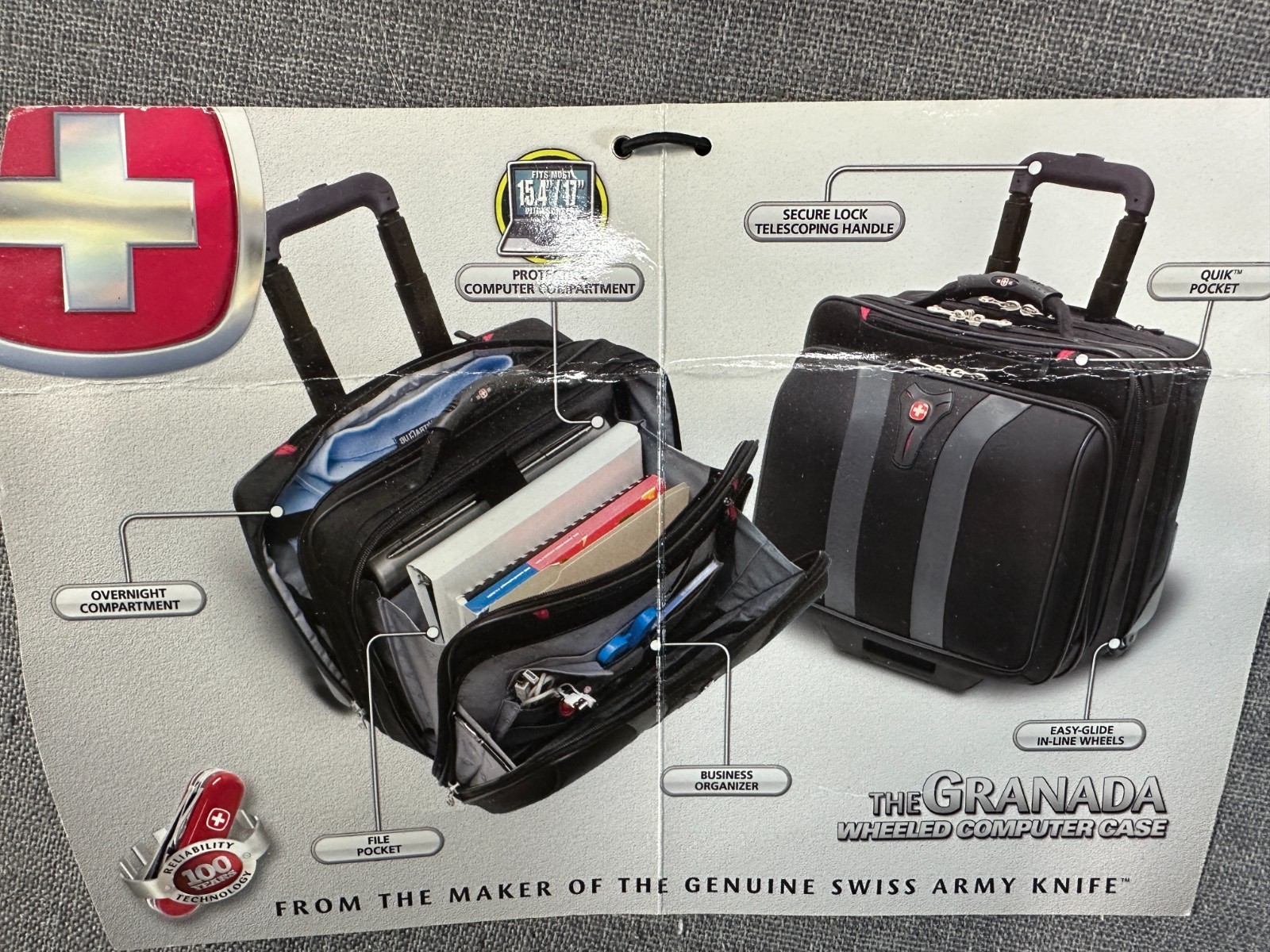 Wenger Swiss Gear Granada Pro Rolling Travel Laptop Case Carry on Briefcase
