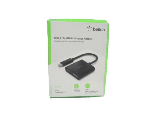 Belkin USB-C to HDMI Adapter + Charge AVC002btBK 4K 60W MacBook Pro HDMI Adapter