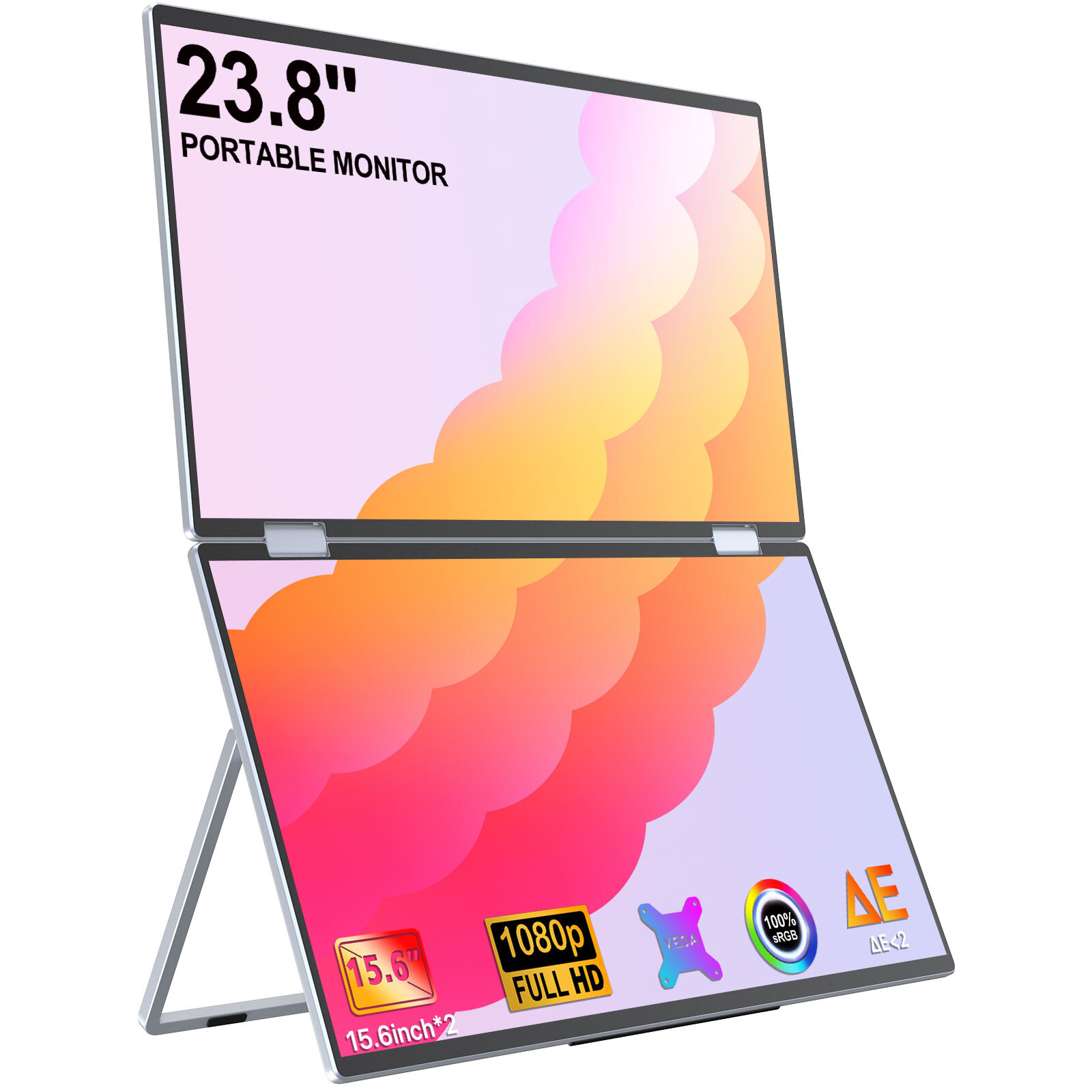 UPERFECT 15.6″ Dual Portable Monitor – FHD Foldable Laptop Screen Extender