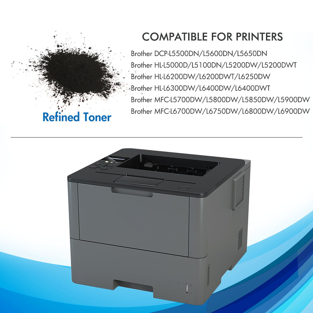 2 PK TN-850 For Brother TN-850 Black Toner Cartridge For DCP-L5500DN DCP-L5600DN
