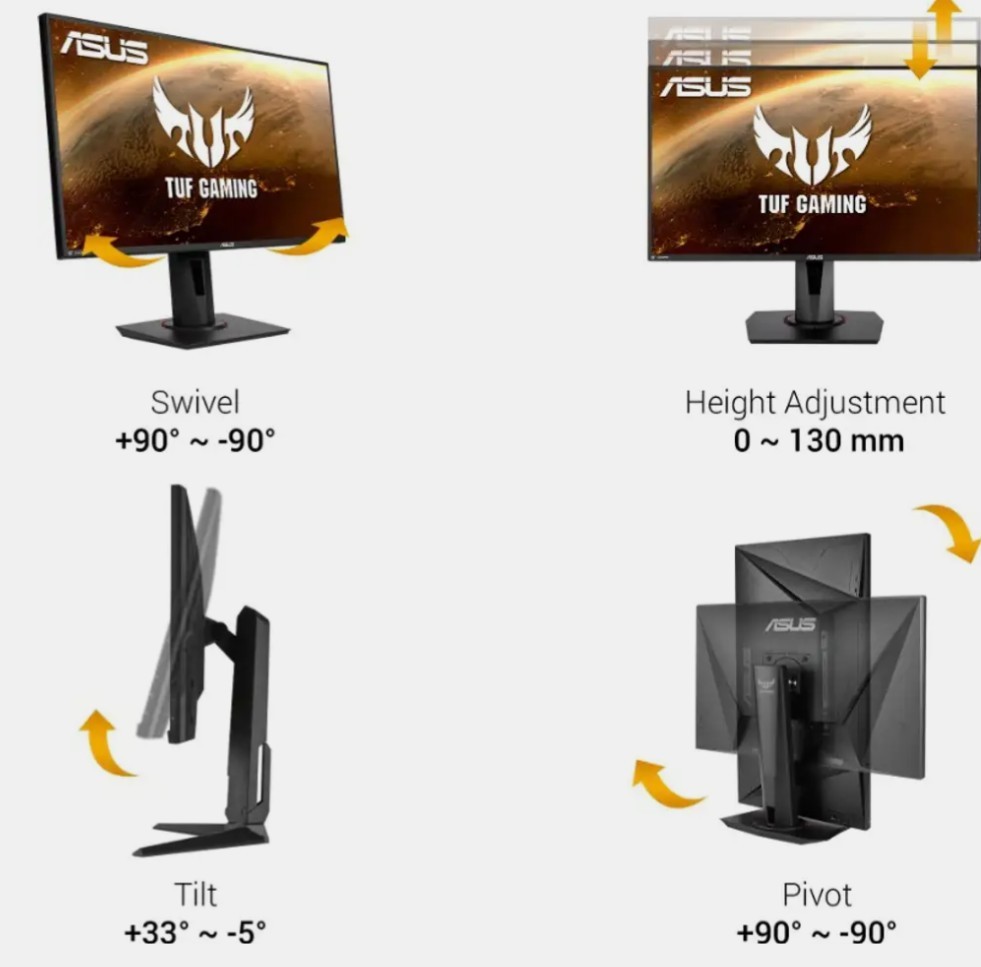 ASUS TUF Gaming Monitor VG279QR 27″ IPS FHD 165Hz G-Sync w/Ergonomics Stand NEW