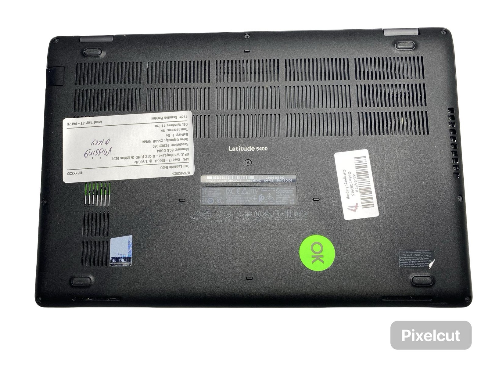 Dell Latitude 5400 i7 8665U 8GB 256GB Windows 11 Pro No Battery Grade F