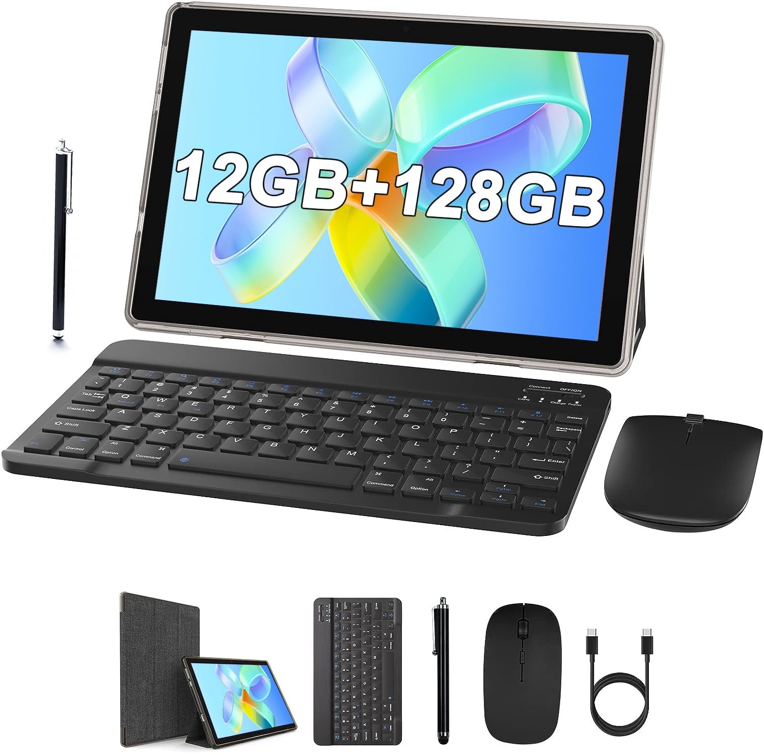 ZZB 10″ Tablet Keyboard Mouse Stylus 6GB+128GB Black