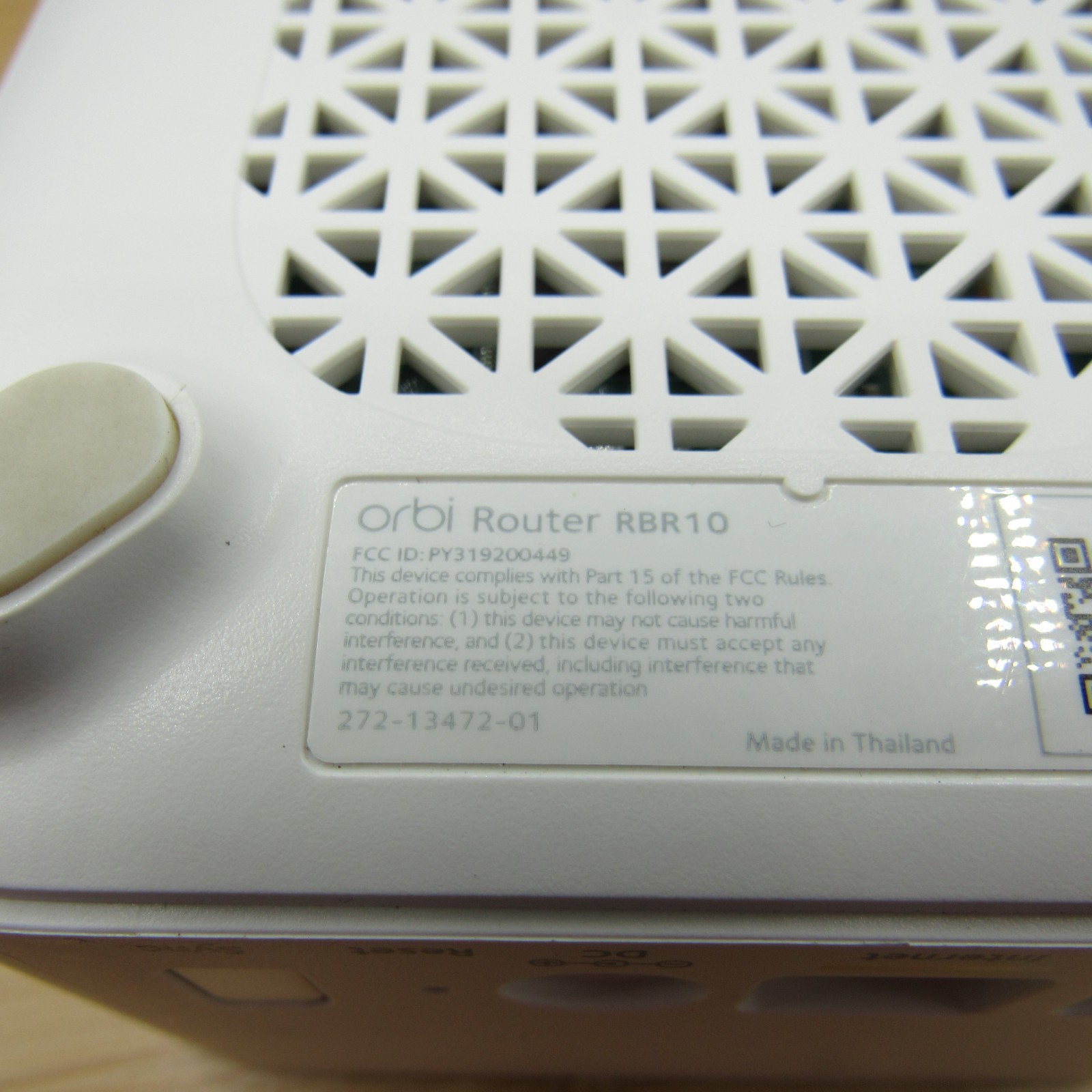 Netgear Orbi RBR10 Dual-Band Mesh WiFi Router White Single Unit