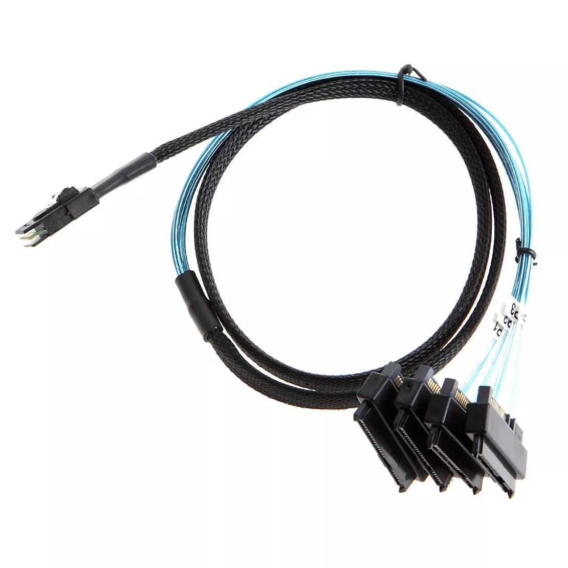 Mini SAS 36P SFF-8087 to 4 SFF-8482 Connectors With SATA Power Cable 3FT 1M US