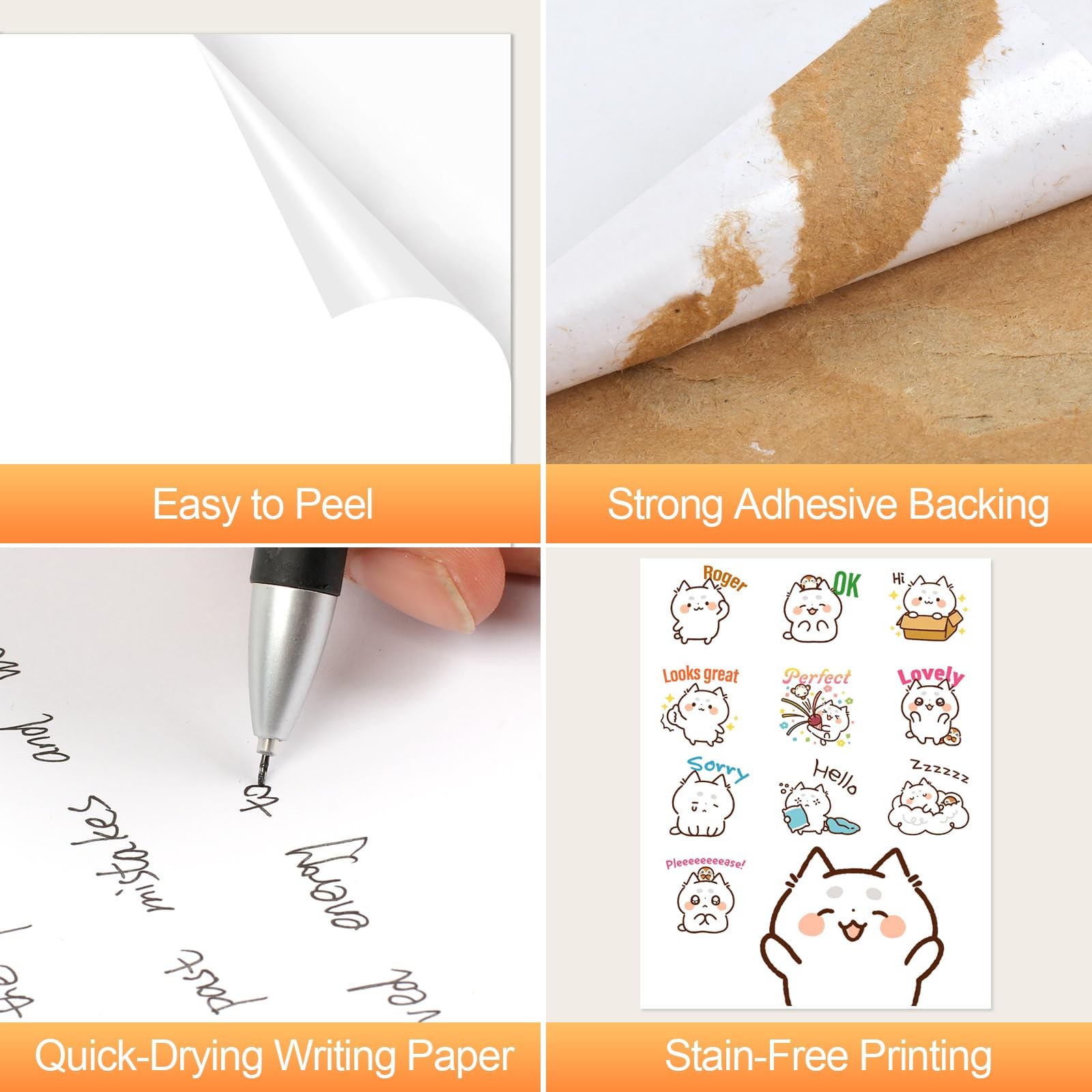 Printable Sticker Paper for Inkjet Printer, 40 Sheets 8.5″x11” Matte Sticker Pr