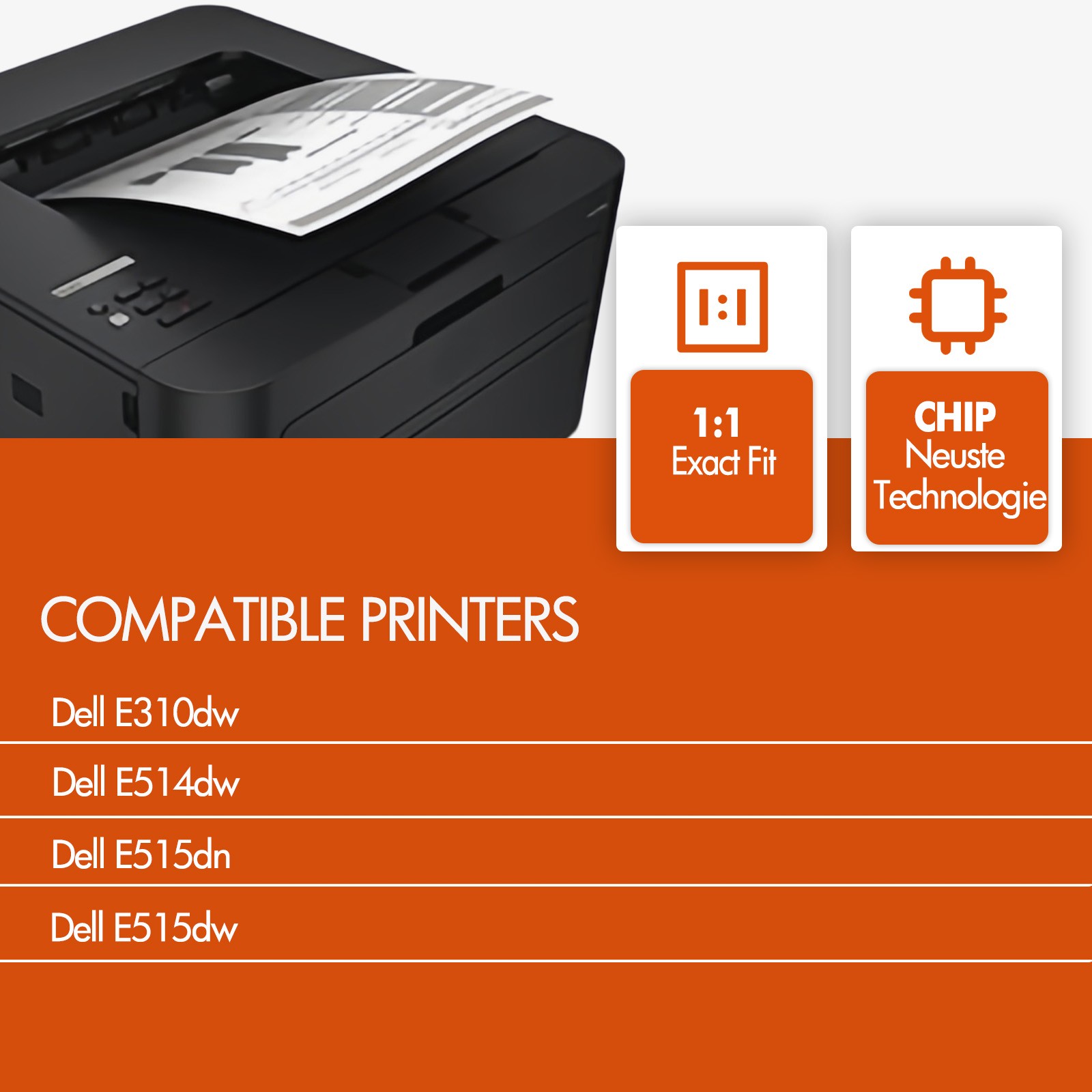E310 High Yield Toner Compatible For Dell E310DW E515DN E515DW E514DW 593-BBKD