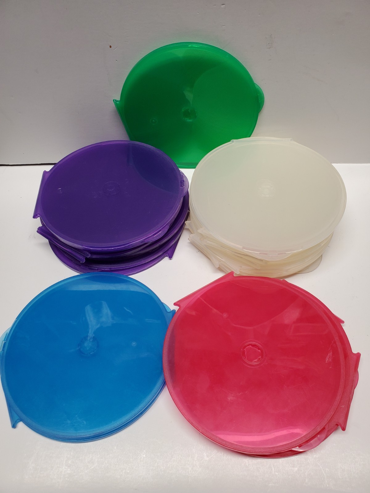 CD Cases Covers Round Assorted Color ClamShell CD/DVD Case Covers NEW lot of 25