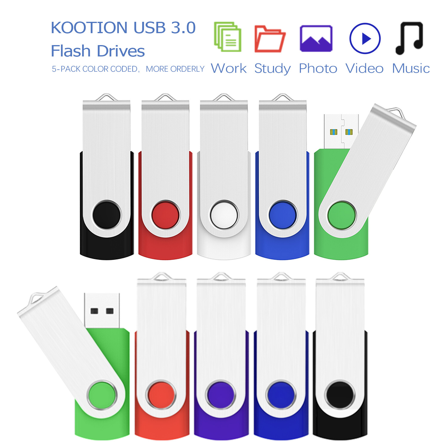 Kootion USB Flash Drive Memory Stick Pendrive Thumb Drive 1/2/4/8/16/32/64GB LOT