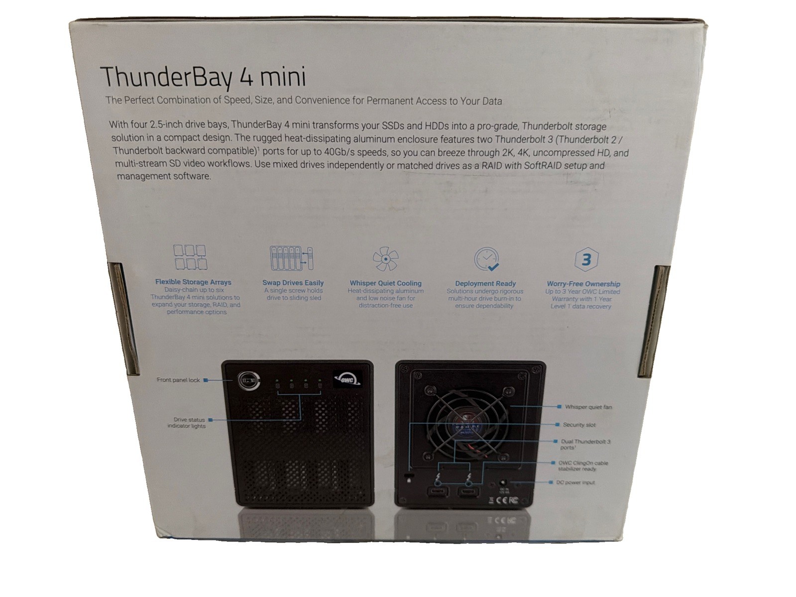 OWC ThunderBay 4 mini Professional Grade 4-Bay 2.5” Drive Thunderbolt 3 0GB NIB