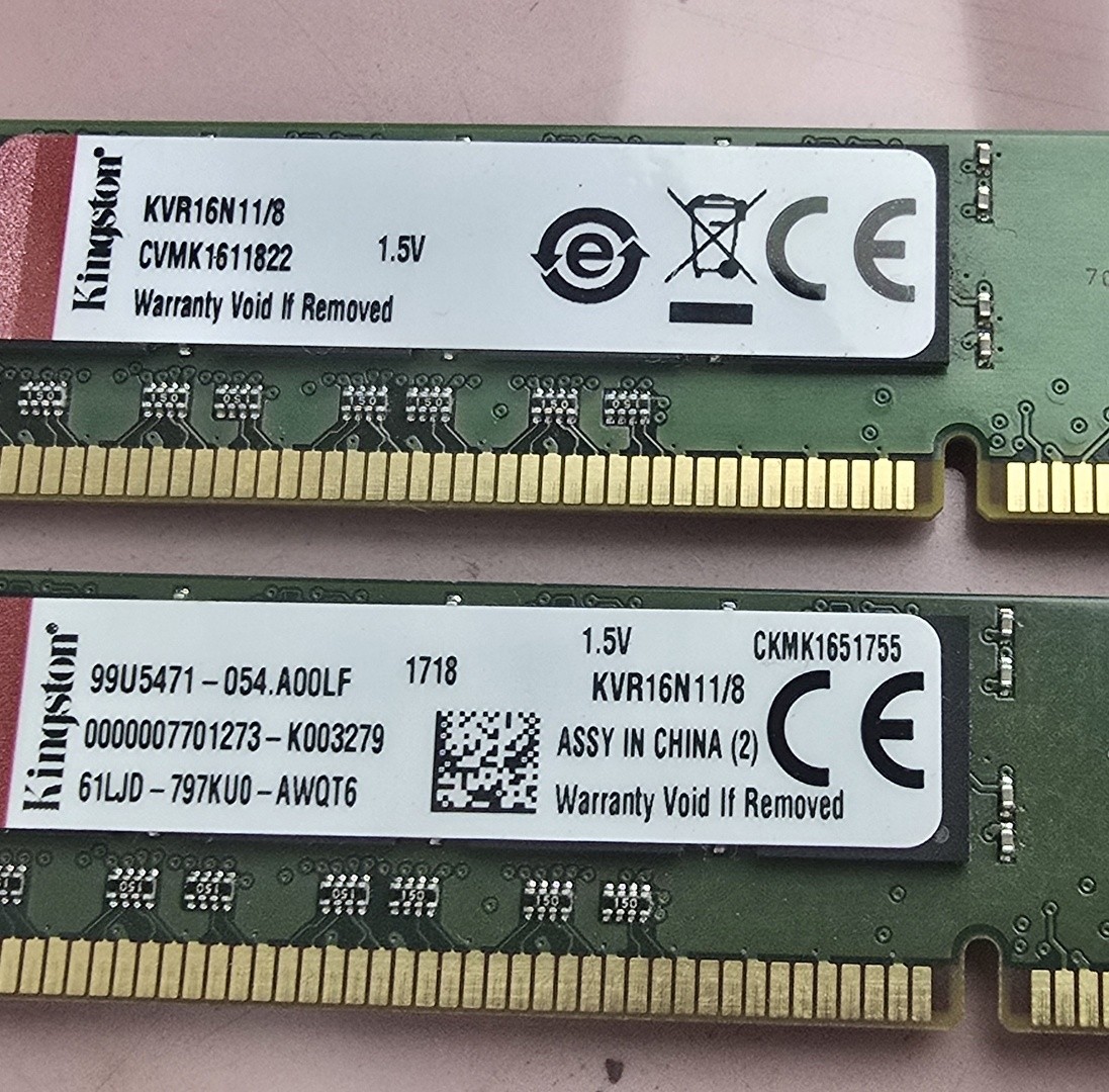16GB 2x 8GB Kingston KVR16N11/8 DDR3-1600 RAM Low Profile