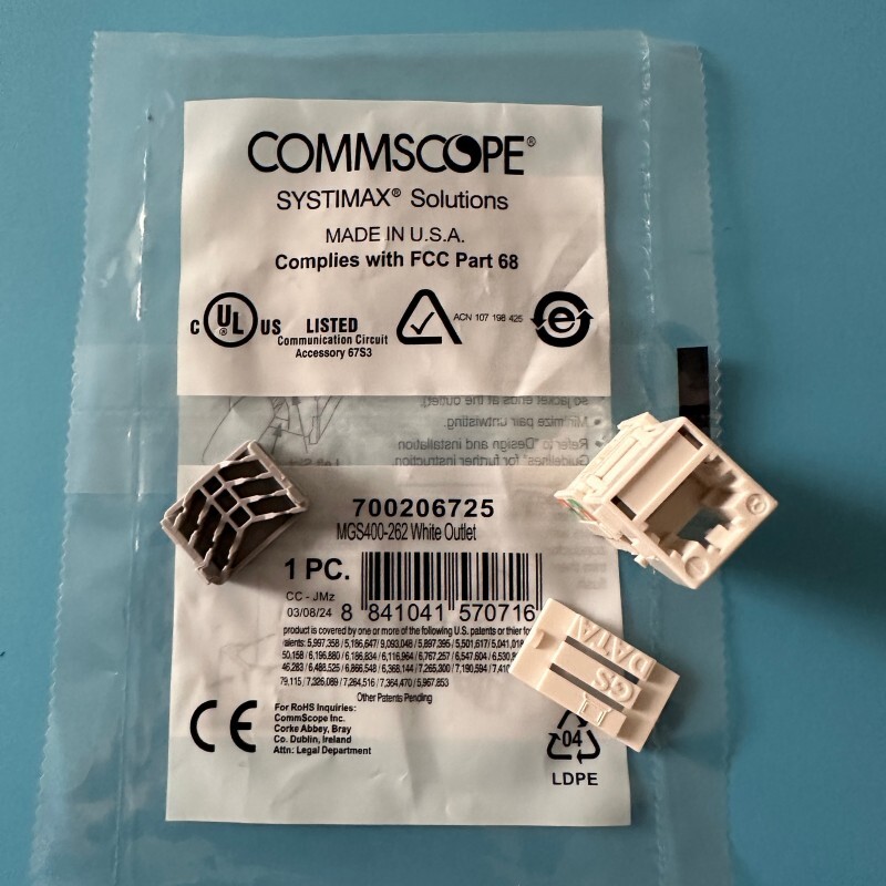 50PCS Fr CommScope Category 6 Gigabit Network Jack Module RJ45CAT6 MGS400-262 US