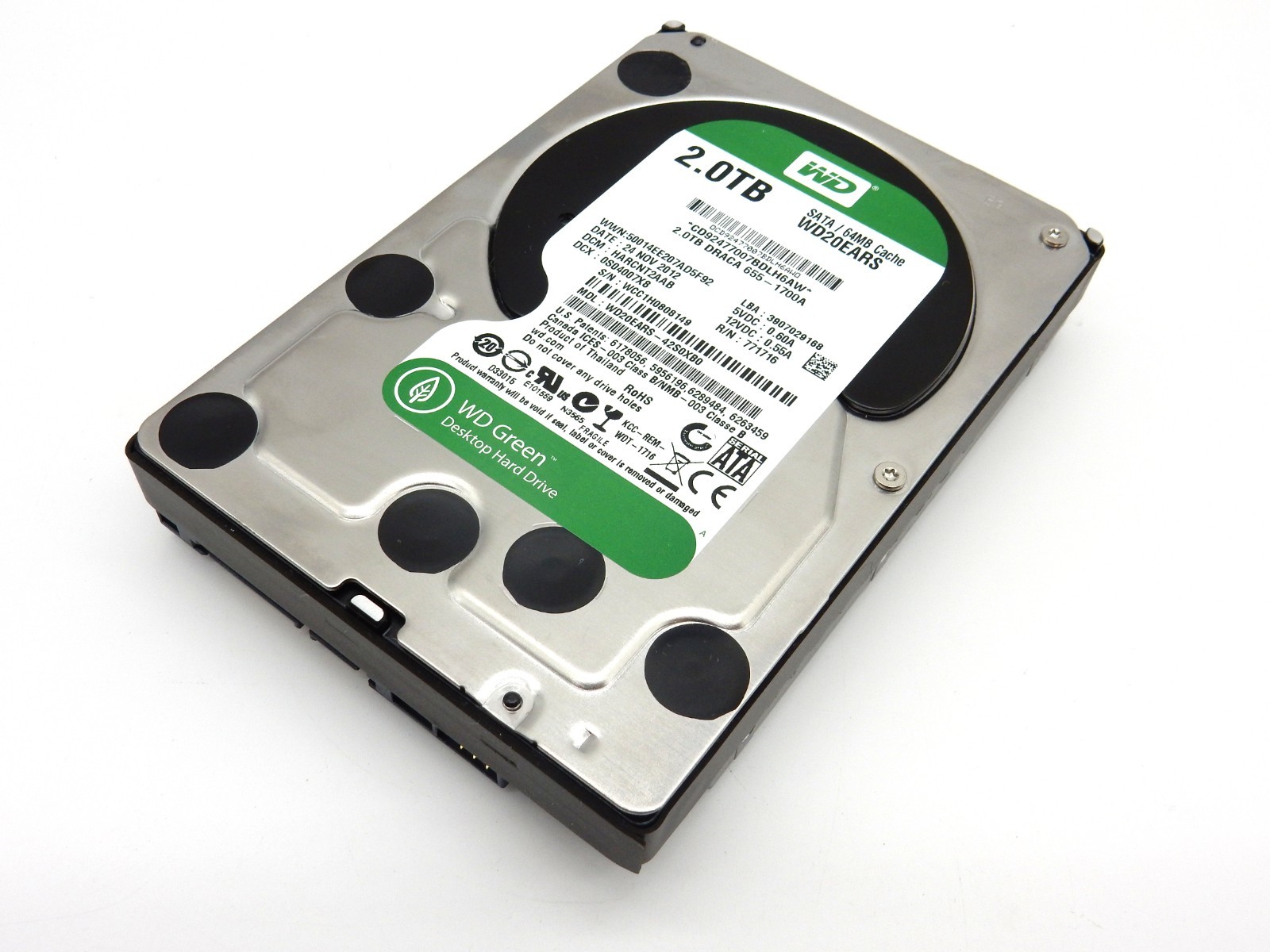 Western Digital Green 2TB 3.5″ SATA HDD Desktop Hard Drive WD20EARS